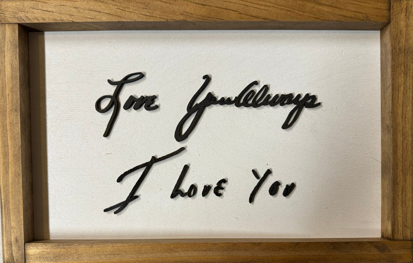 Custom 3D Handwriting Framed Wooden Sign